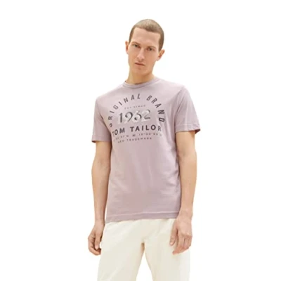 Afbeelding van TOM TAILOR Uomini T shirt 1035549, 31508 Velvet Rose Fine Stripe, S