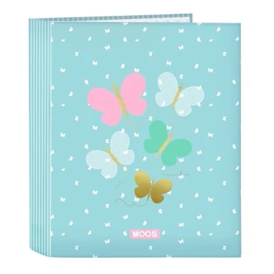 Afbeelding van Ringmap Moos Butterflies Blauw A4 27 x 33 6 cm