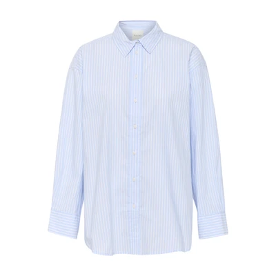 Afbeelding van Part Two Savannapw SH Overhemdblouse, Dames, Maat: 36, Blue stripe
