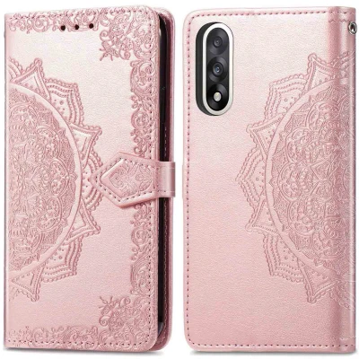 Afbeelding van imoshion Hoesje Geschikt voor OnePlus Nord 5 Mandala Bookcase Rose Gold