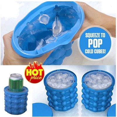 Afbeelding van IJsemmer ijsblokjesmaker Ice Cube 2 in 1 Silicone emmer