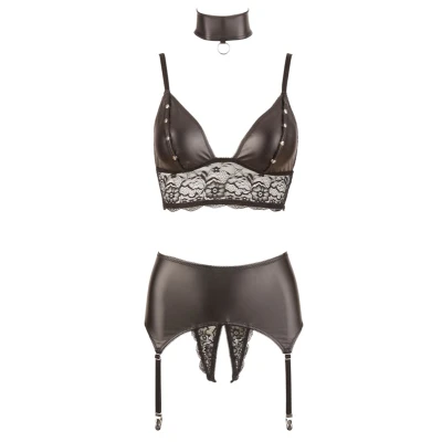 Afbeelding van Bra Suspender Set S Zwart Cottelli Collection