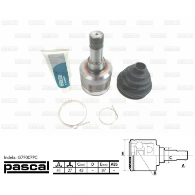 Afbeelding van Homokineet reparatie set, aandrijfas PASCAL G7F007PC