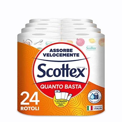 Afbeelding van Scottex Keukenpapier met halve ritssluiting, FSC gecertificeerd papier, verpakking 24 maxi rollen