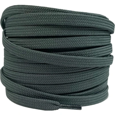 Afbeelding van Platte schoenveters 8mm polyester GrijsGroen 150cm