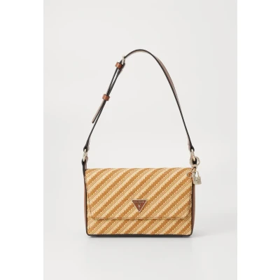 Afbeelding van Guess Simona FLAP Shoulder BAG Handtas, Dames, Maat: One Size, Natural/cognac