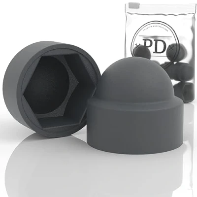 Afbeelding van PD® Zeskant beschermkapjes M10 (breedte over vlak 17) afdekkapjes voor schroeven antraciet gemaakt van kunststof Duurzame moeren &amp; schroefkoppen Schroefkapje 50 stuks