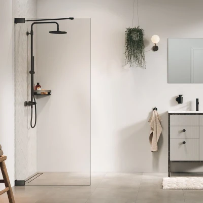 Afbeelding van Inloopdouche Sealskin Pure Type A3 100x200 cm Helder Glas Antikalk Geborsteld Gunmetal