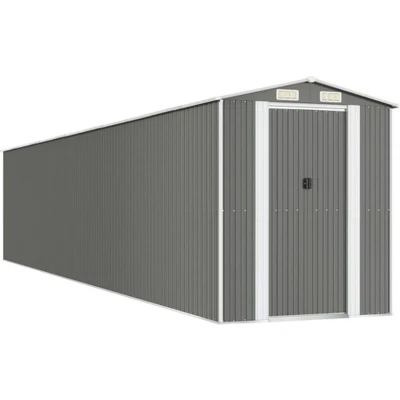 Afbeelding van vidaXL Tuinschuur 192x1021x223 cm gegalvaniseerd staal lichtgrijs