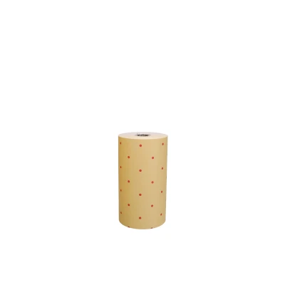 Afbeelding van Cadeaupapier Kadodesign Dottie Blonde Poppy Red Geel 30 cm x 200 m per rol van meter