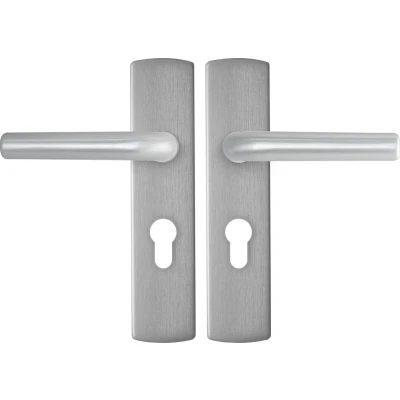 Afbeelding van AXA Deurklink met schild PC55 aluminium Curve Klik binnendeurbeslag L