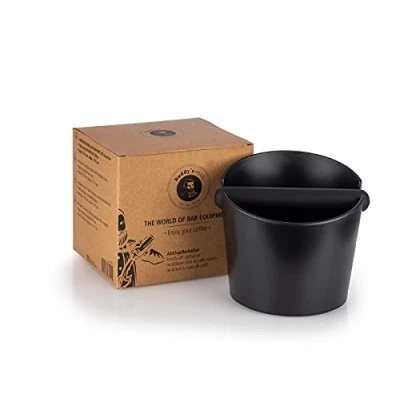 Afbeelding van Barista Edition, premium afklopbak voor espresso koffiedik uit de zeefhouder, Ø 16/13 cm, H: 11/15 ABS, trestercontainer met afneembare knock bar, zwart