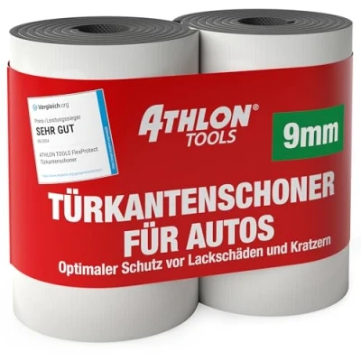 Afbeelding van ATHLON TOOLS 2x FlexProtect garagewandbeschermer, telkens 2 m lang, extra dikke autodeurrandbeschermer, zelfklevend, waterafstotend