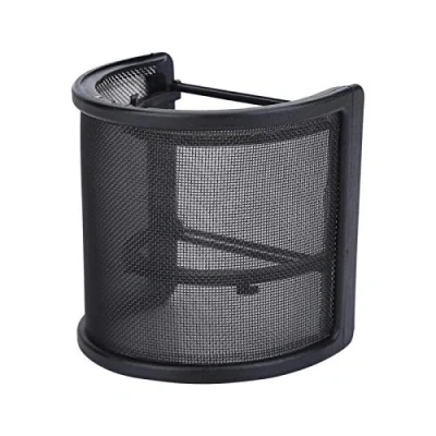 Afbeelding van microfoon popfilter, windkap, U vorm, metalen gaas voor studio, met een diameter van 45 mm tot 65