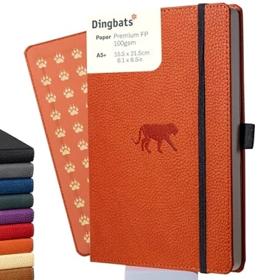 Afbeelding van Dingbats* Wildlife A5 Notitieboek Blue Whale Stippen A5+ / Gestippeld Orange Tiger