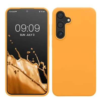 Afbeelding van kwmobile telefoonhoesje compatibel met Samsung Galaxy S24 Plus hoesje Zachte case voor smartphone Back cover in fruitig oranje