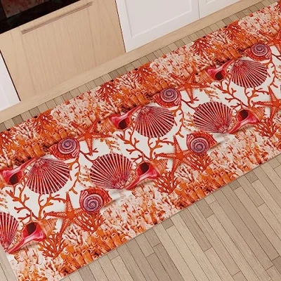 Afbeelding van PETTI Artigiani Italiani Tapijt voor keuken, antislip en wasbaar, 52 x 380 cm, koraalrood 100% Made in Italy