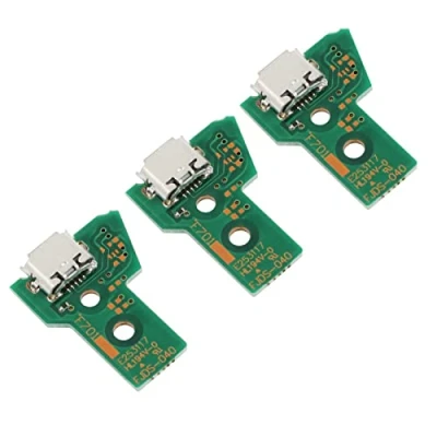 Afbeelding van ECSiNG 3 stuks JDS 040 oplaadaansluiting interfaceplaat oplader board 12 polige oplaadbus reparatieonderdeel vervanging compatibel met PS4 Pro