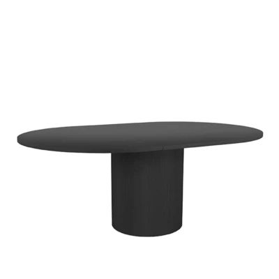 Afbeelding van Label51 Oliva ovale eettafel 150x130x75cm + verlenging 50 cm Hout