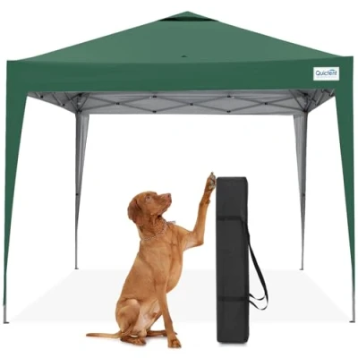 Afbeelding van Quictent Paviljoen, waterdicht, vouwpaviljoen, stabiel, winterbestendig, pop up kliksysteem, uv bescherming 50+, tuintent, feesttent, 3 x m, groen