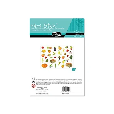 Afbeelding van Maildor Ref AE016O Mimi Stick&#039; Stickers Set (Bumper Pack van 12 Vellen) Fruit &amp; Groenten Designs 21 x 16cm Vellen, Ongeveer 408 Inbegrepen