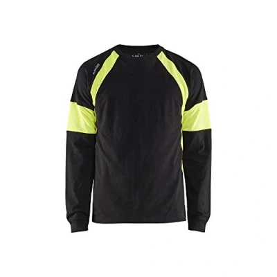 Afbeelding van Blåkläder T Shirt lange mouw 35201030 Zwart/High Vis Geel Maat L 7330509697542