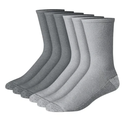 Afbeelding van Hanes Heren Max Gewatteerde Crew Sokken, vochtafvoerend met geurcontrole, Multi Pack, Grijs/Houtskool 6 4,5 12 UK (Pack van 6), 37.5 46 EU