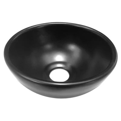 Afbeelding van Wiesbaden Consilio waskom rond 20 x 9 cm keramiek mat zwart