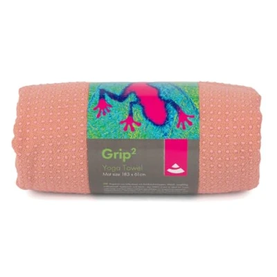 Afbeelding van Bodhi GRIP2 yogahanddoek yoga handdoek met antislipnoppen microvezel antislip trainingshanddoek ideaal voor hot yogamatoplegger antibacterieel roze tan