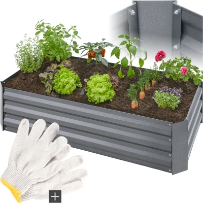 Afbeelding van tectake® Hoge plantenbak Pimpinella verzinkt 403447