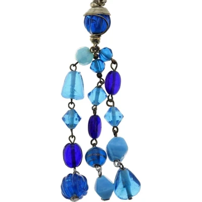Afbeelding van Behave Blauwe kralen ketting met hanger