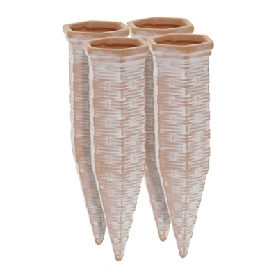 Afbeelding van Relaxdays waterdruppelaar binnenplanten set van 4 terracotta druppelsysteem flessen