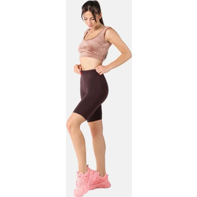 Afbeelding van Merry Style MS MS10 414 LE Dames Leggings Sport Vrijetijdsbroek Kort Viscose Sporbroek Yogabroek Bruin L