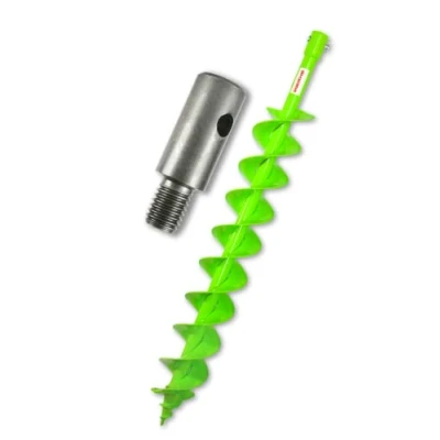 Afbeelding van WERHE® Profi boormachine, grondboor voor boormachine 100 mm dubbele schacht robuust met m14 adapter heiboor putboor precieze boorpunt.