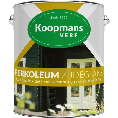Afbeelding van Koopmans Perkoleum Zijdeglans Dekkend Ready Mixed 2,5 ltr 201 wit Buitengevel &amp; Tuin