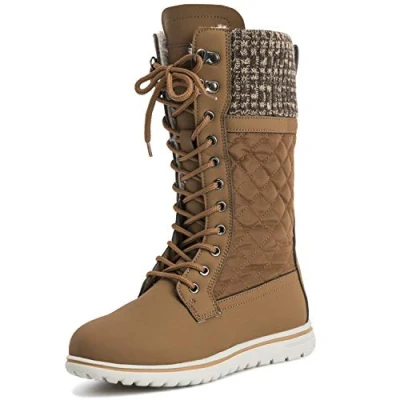 Afbeelding van Dames Lang duurzaam namaakbont Winterregen Sneeuw Waterdicht Outdoor Kuitlaarzen 5 BLK38 AYC0533