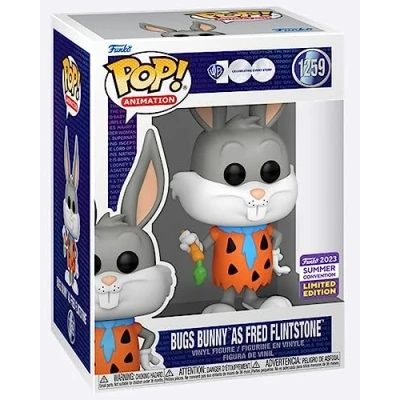 Afbeelding van Funko Pop! Looney Tunes Bugs Bunny as Fred Flintstone Warner Bros 100th Anniversary Vinyl Figure (2023 Summer Convention Exclusive)