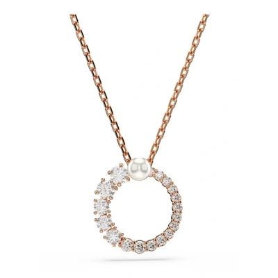 Afbeelding van Swarovski dames Matrix ketting met kristal in de kleur Roségoud