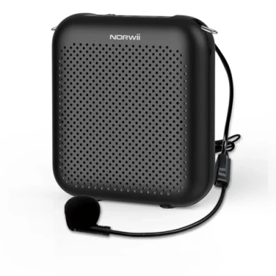 Afbeelding van Norwii S358 draagbare 4000mAH oplaadbare stemversterker met bedrade microfoon headset en tailleband, persoonlijke luidspreker voor leraren gidsen ect. (zwart)
