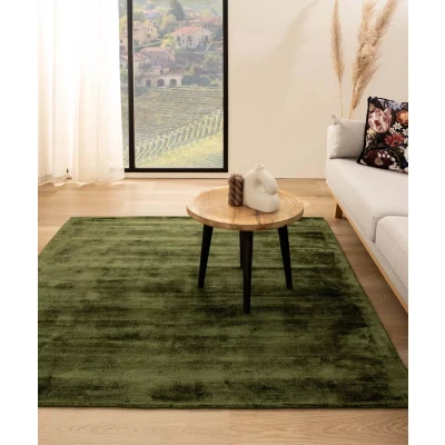Afbeelding van Viscose Vloerkleed Vierkant Glamour Groen 100x100 Cm
