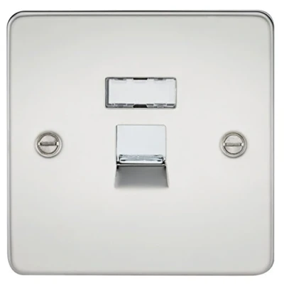 Afbeelding van Knightsbridge FPRJ45PC FPRJ45 FPAVRJ45PC platte plaat Rj45 netwerk Outlet gepolijst chroom, 230 V