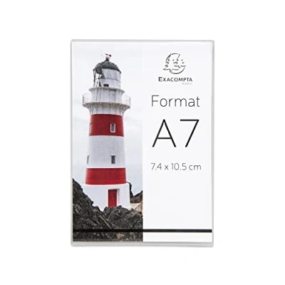 Afbeelding van Exacompta Ref. 87058HD Set van 10 etikettenhouders voor het neerzetten etiketten, naam of andere media afmetingen 10,5 x 7,4 cm verticaal A7 formaat Kristalkleur