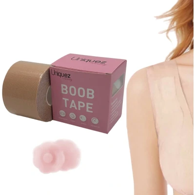Afbeelding van Uniquez Boob Tape Lichtbruin inclusief nipple covers Plak BH Fashion Tepelcovers Borst Strapless