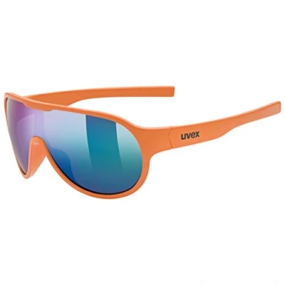 Afbeelding van uvex sportstyle 512 zonnebril voor kinderen gespiegeld incl. hoofdband orange matt/mirror green one size