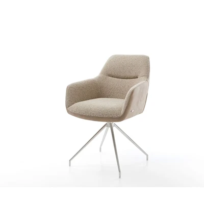 Afbeelding van DELIFE Draaistoel Pejo Flex materiaalmix mud kruisframe conisch roestvrij staal 180 draaibaar pocketveer kern