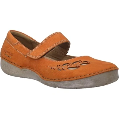Afbeelding van Josef Seibel Fergey Ballerina&#039;s met enkelbandjes, Dames, Maat: 40, Papaya Schoenen