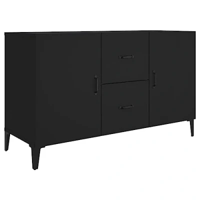 Afbeelding van vidaXL Dressoir 100x36x60 cm bewerkt hout zwart, kast, opbergkast, houten wandkast, ladekast, bijzetkast, opslagkast, kasten, wandkasten