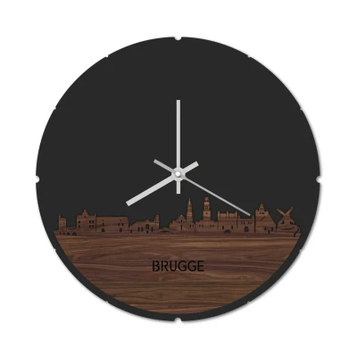 Afbeelding van Skyline Klok Rond Brugge Noten