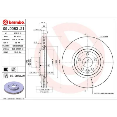Afbeelding van Brembo Remschijven 09.D063.21
