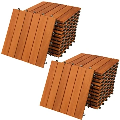 Afbeelding van 22x Houttegel 2m² 30x30cm Acacia FSC® Gecertificeerd Kliksysteem